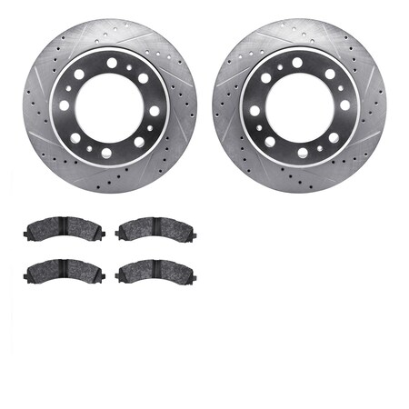 Dynamic Friction Co 7502-40518, Rotors-Drilled and Slotted-Silver with 5000 Advanced Brake Pads, Zinc Coated 7502-40518